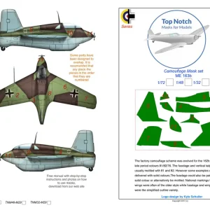 Meilleure Vente TopNotch 32-M029 Messerschmitt Me-163 B Komet - camouflage pattern paint masks (for Meng Model kits)