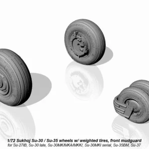 Bon Plan Armory Models Group AW72035 Sukhoj Su-30 / Su-35 wheels w/ weighted tires, front mudguard