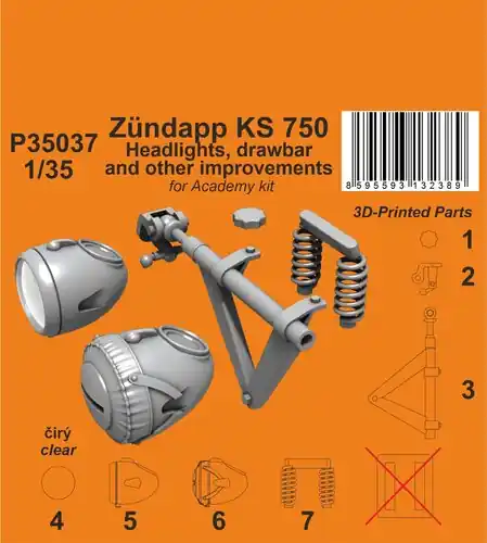 CMK P35037 Zündapp KS 750 Headlights, Drawbar And Other Improvements (For Academy) Prix Choc