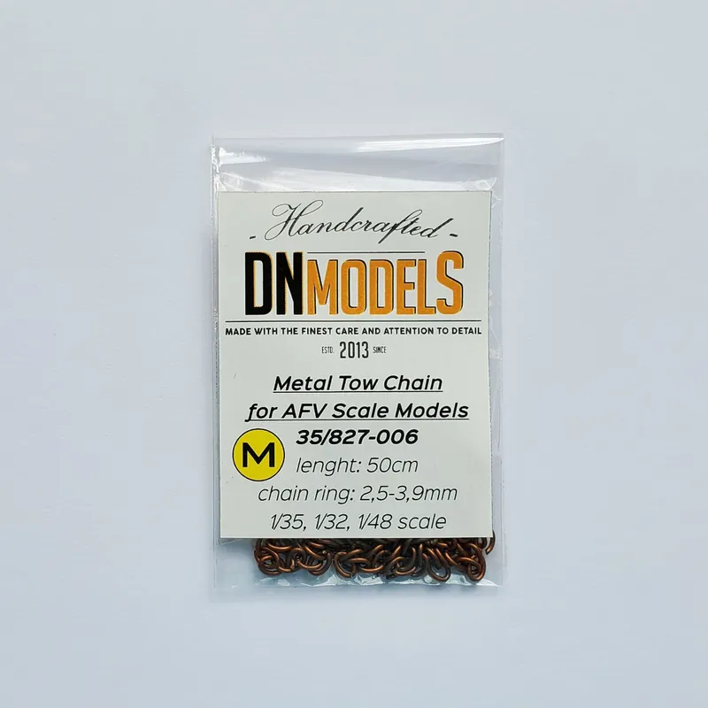 Retour Gratuit DN Models 35-827-006 Mid-Size Metal Tow Chain For AFV Scale Models