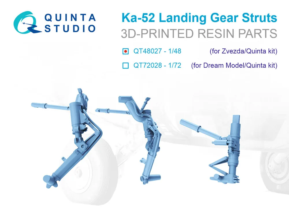 Prix Choc Quinta Studio QT48027 Kamov Ka-52 - Landig Gear Struts (for Zvezda and Quinta Kits)
