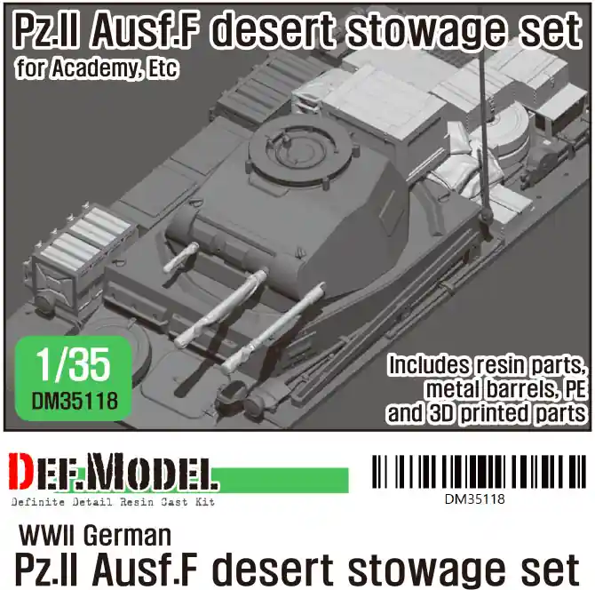DEF Model DM35118 WWII German Pz.II Ausf.F Desert stowage set Nouvel Arrivage