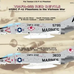 AOA decals 32-033 VMFA-232 Red Devils - USMC F-4J Phantoms in the Vietnam War Meilleure Vente