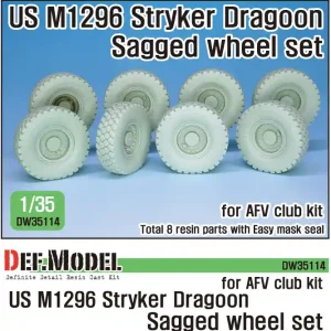 DEF Model DW35114 US M1296 Stryker Dragoon Sagged wheel set ( for AFV club 1/35) Seulement Aujourd'hui