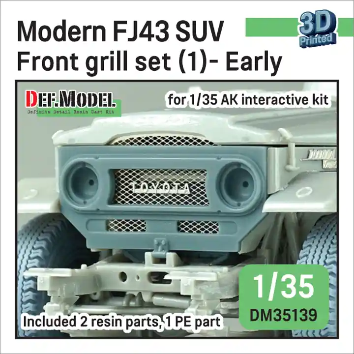 DEF Model DM35139 Modern FJ43 SUV - Front Grill Set (1) Early (For AK Interactive) Haute Qualité