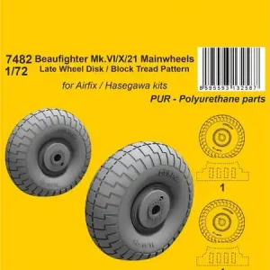 CMK K7482 Beaufighter Mk.VI/X/21 Mainwheels - Late Wheel Disk / Block Tread Pattern (For Airfix/Hasegawa) Meilleur Choix