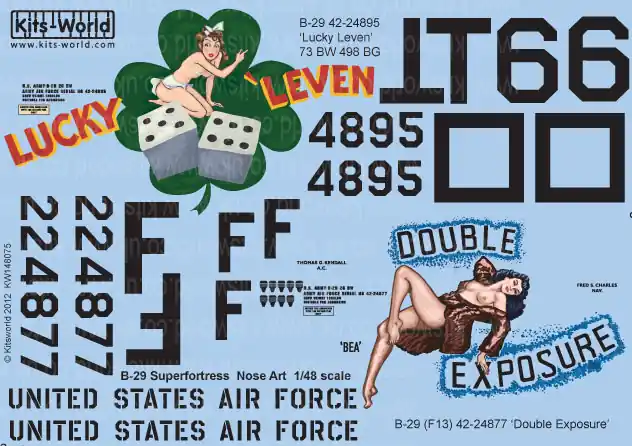 Populaire Kits World 148075 Boeing B-29 Superfortress (‘Lucky Leven‘ and ‘Double Exposure‘)