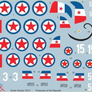 Exotic Decals 72011 Protectors of the Republic ME 109G in Yugoslav Service Prix Réduit