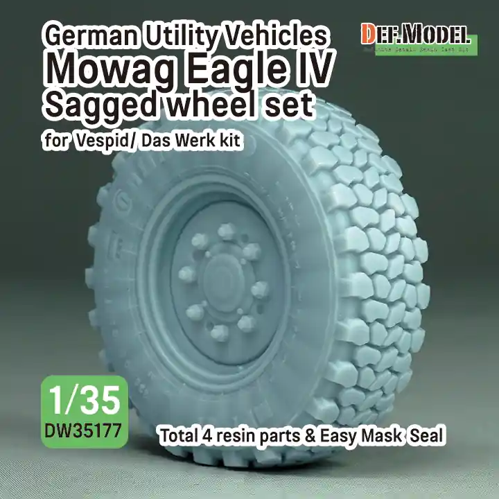 Usine Directe DEF Model DW35177 German Utility Vehicles Mowag Eagle IV Sagged Wheel Set (For Vespid/Das Werk Kit)