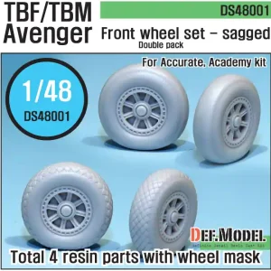 DEF Model DS48001 TBF/TBM Avenger Sagged Wheel set (for A.M. 1/48) Commander Maintenant