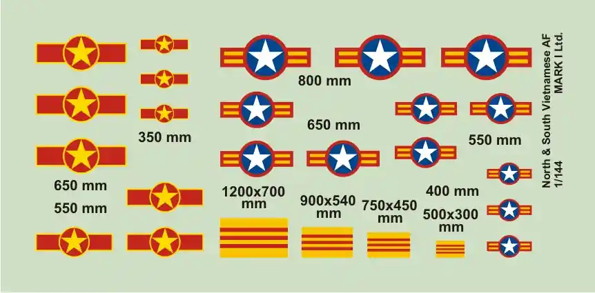 Expédition Rapide Mark I Decals DMK14426 North and South Vietnam Air Force Insignia (2 sheets)