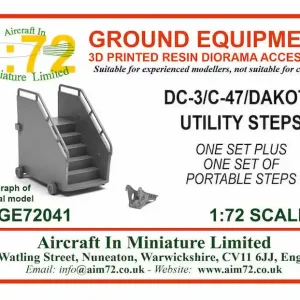 Petit Prix Aircraft In Miniature Ltd GE72041 Douglas DC-3/C-47 - Utility Steps and two sets of C-47 Portable Steps (for Italeri, Airfix and S & M kits)