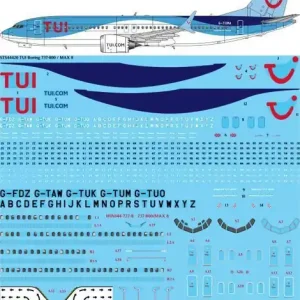26 Decals STS44420 Boeing 737-800 & MAX 8 - TUI Decals (for Zvezda kits) Nouvelle Collection