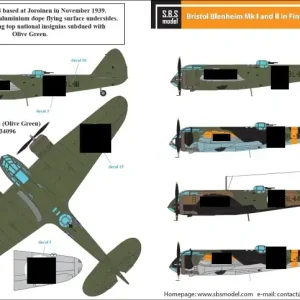 SBS Model D72007 Bristol Blenheim Mk.I - Mk.II Finnish Air Force WW II Meilleur Choix