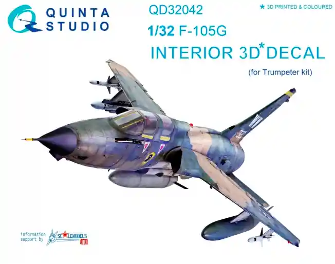 Quinta Studio QD32042 F-105G 3D-Printed and coloured Interior on decal paper Nouveauté