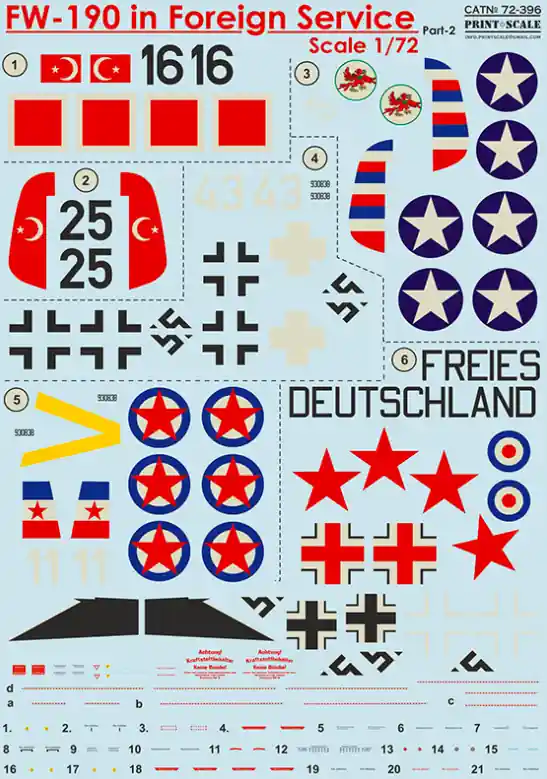 Achat Immédiat Print Scale 72-396 FW-190 in Foreign Service Part 2