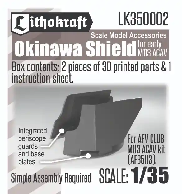 Nouvelle Collection Lithokraft Range 350002 Okinawa Shield (For AFV Club Early M113 ACAV Kit)