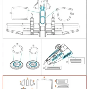 Acheter En Ligne Metallic Details MDM4812 FMA IA-58A Pucara - canopy paint masks (designed to be used with Kinetic Model kits)