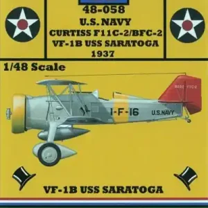Yellow Wings 48058 Curtiss F11C-2/BFC-2 Goshawk - VF-1B, USS Saratoga 1937 Satisfait Ou Remboursé