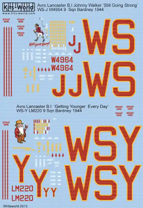 Usine Directe Kits World 172094 Avro Lancaster B.I (Johnny Walker ‘Still Going Strong’ and ‘Getting Younger Every Day’)