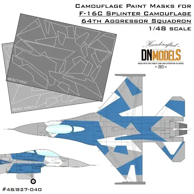 DN Models 48-827-040 Camouflage Paint Masks For F-16C Blue Splinter Aggressor Affaire À Saisir