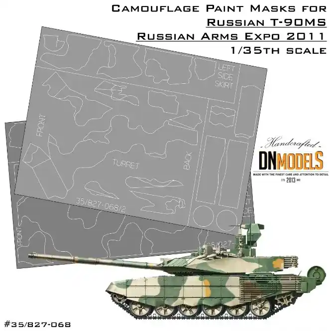 DN Models 35-827-068 Russian T-90MS Camouflage Paint Masks RAE 2011 Dernière Chance