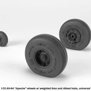 Authentique Armory Models Group AW32312 AH-64 Apache wheels w/ weighted tires, spoked hubs
