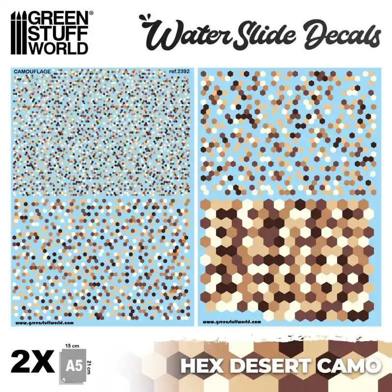 Commander Vite Green Stuff World 2392 Waterslide Decals - Hex Desert Camo