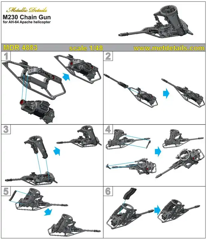 Super Prix Metallic Details MDR4883 Boeing/Hughes AH-64 - chain gun M230 (designed to be used with Academy and Hasegawa kits)