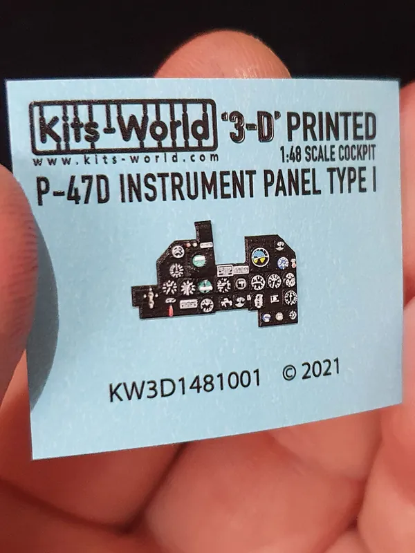Kits World 3D1481001 Republic P-47D Thunderbolt Cockpit 3D Full colour Instrument Panel (for Hasegawa kits) Commander Vite