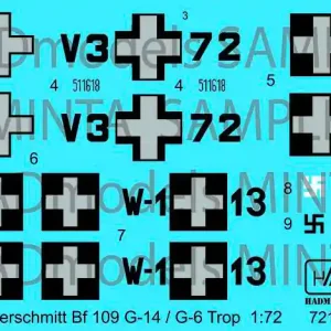 HAD Models 72177 Messerschmitt Bf 109 G-14 / G-6 Trop HUN V3+72; W-1+13 Authentique