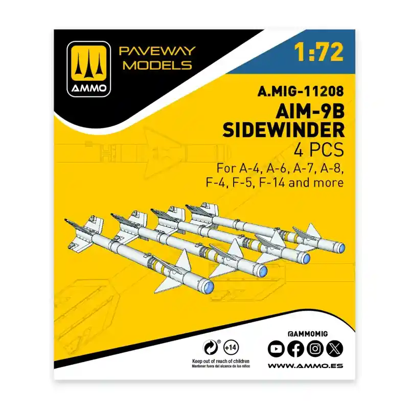 Prix Cassé AMMO of Mig Jimenez 11208 AIM-9 B Sidewinder (4 pcs / 3D-Printed)