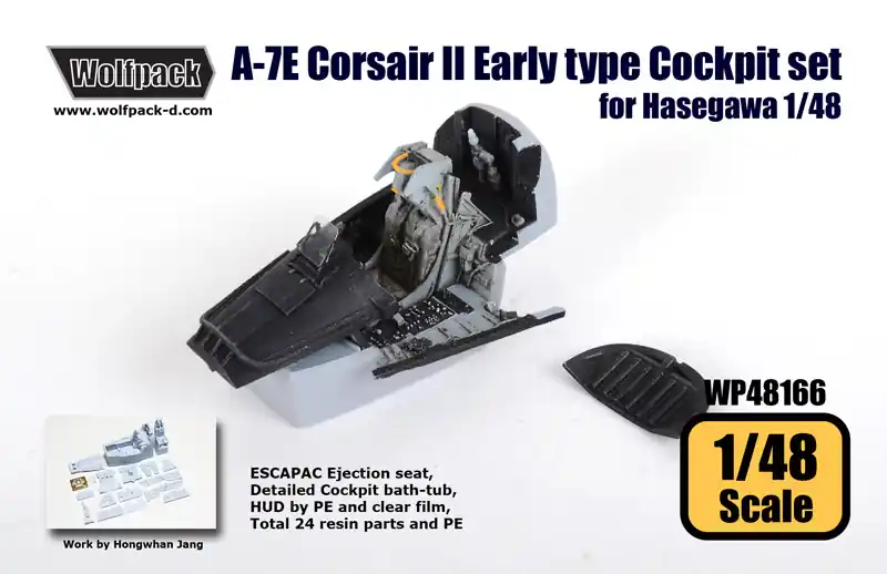 Haute Qualité Wolfpack Design WP48166 A-7 E Corsair II - Early Type Cockpit Set (for Hasegawa Kits)