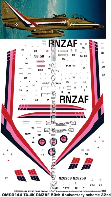 Paiement Sécurisé Old models Decals 0144 Douglas TA-4 K Skyhawk - RNZAF Gold Colour 50th Anniversary Scheme.