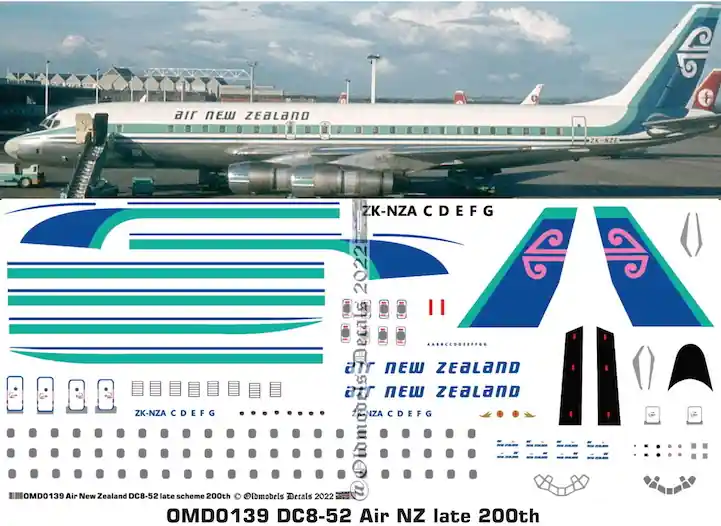 Old models Decals 0139 Douglas DC8-52 - Air New Zealand Late Scheme Top Vente