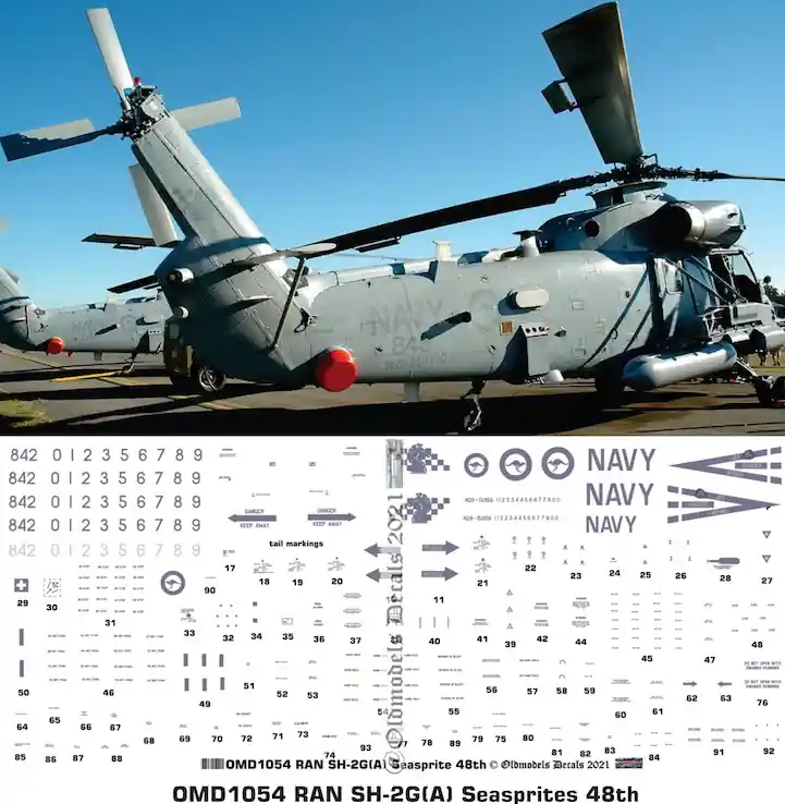 Old models Decals 1054 Kaman SH-2 G (A) Seasprite - Royal Australian Navy Scheme Prix Promo