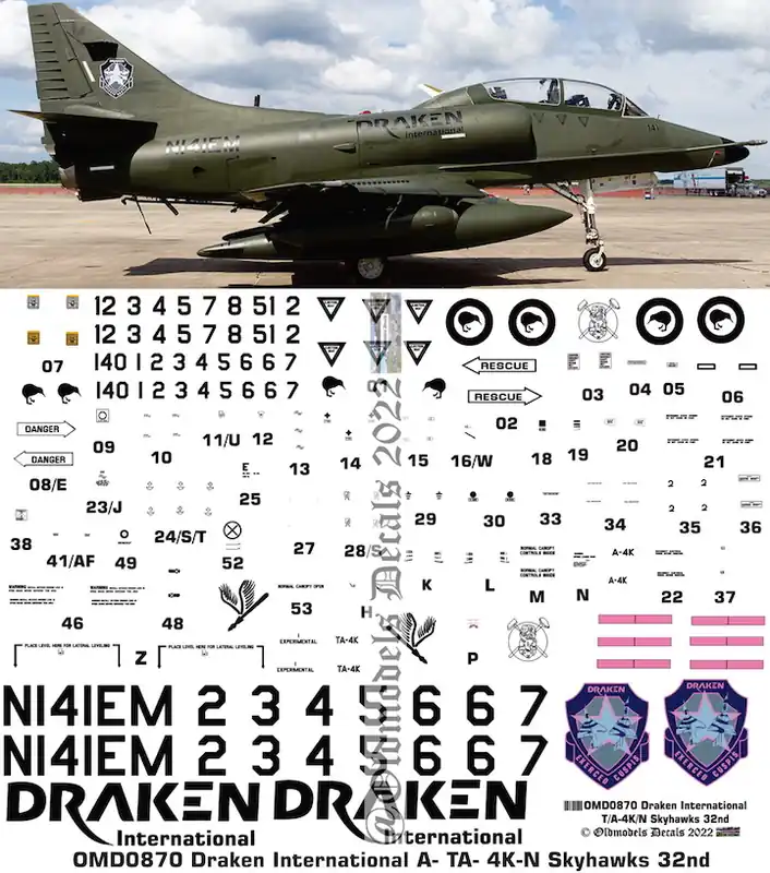 Old models Decals 0870 Douglas T/A-4K/N Skyhawk - Draken International Corp Acheter En Ligne