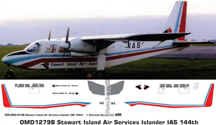 Retour Gratuit Old models Decals 1279B BN-2 Islander - Stewart Island Air Services IAS