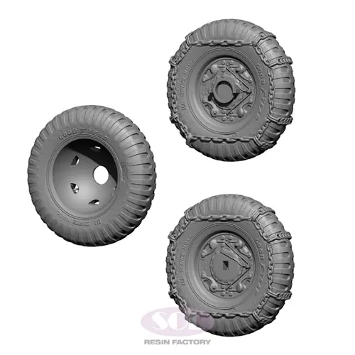 SOLMODEL MM718 US Army WWII M8 - Combat Wheel Tires with Chain Retour Gratuit