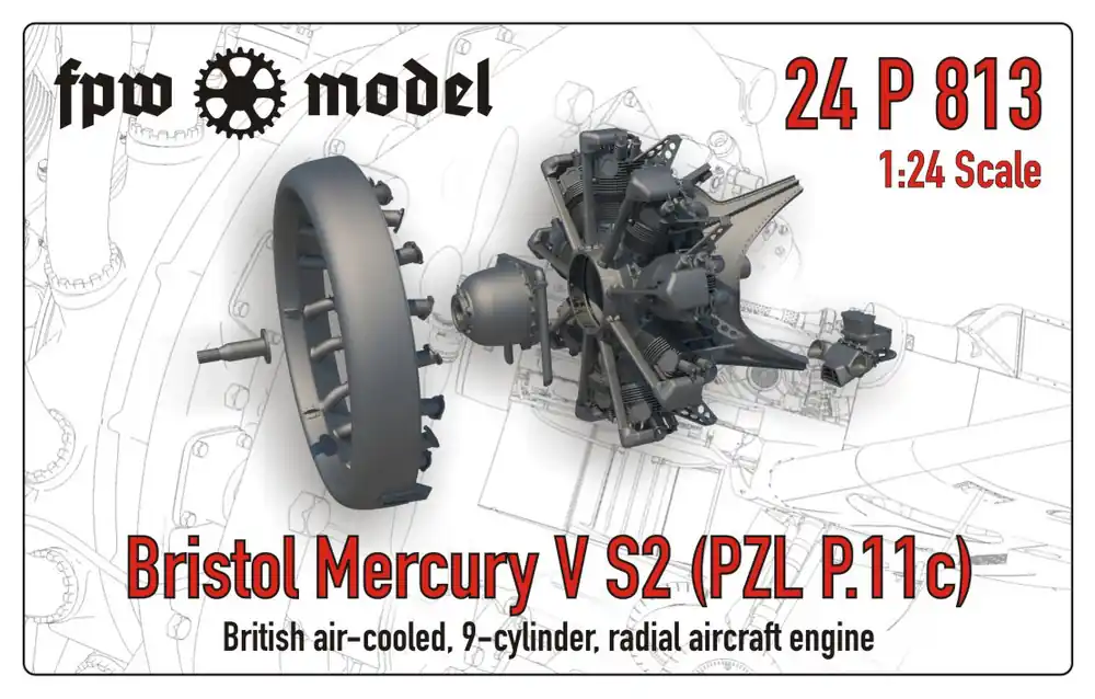 Nouveauté FPW Model 24P813 Bristol Mercury V S2 for PZL P.11c