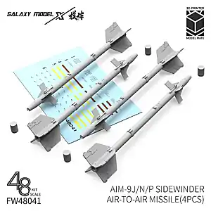 Galaxy-Model FW48041 AIM-9 J/N/P Sidewinder Air-to-Air Missile (4 pcs / 3D-Printed) Acheter En Ligne