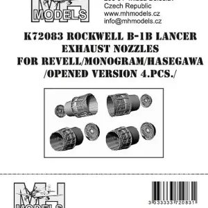 MH Models K72083 Rockwell B-1B Lancer Exhaust Nozzles For Revell/Monogram/Hasegawa (Opened Version, 4pcs) Nouvel Arrivage