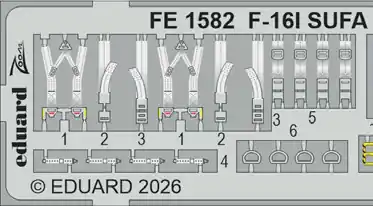 Offre Exclusive Eduard FE1582 Lockheed Martin F-16 I Sufa - Steel Seatbelts (for GWH Kits)