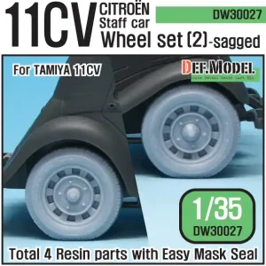 DEF Model DW30027 11CV Staff car Sagged wheel set (2) (for Tamiya 1/35) Certifié