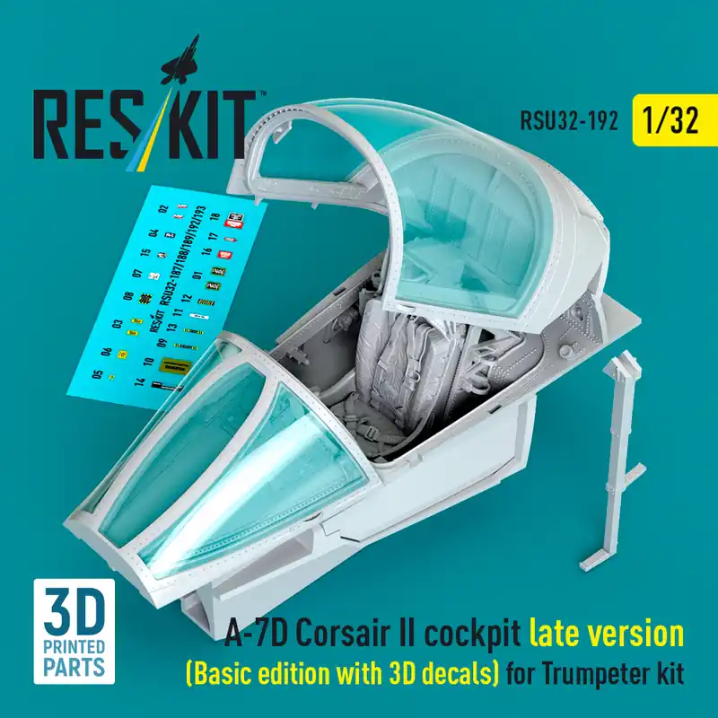 RES/KIT U32-0192 LTV A-7 D Corsair II - Late Cockpit Basic Edition with 3D Decals (3D-Printed / for Trumpeter Kits) Offre Spéciale
