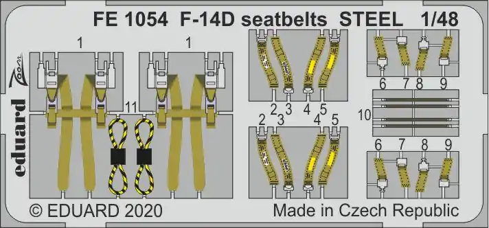 Usine Directe Eduard FE1054 F-14D seatbelts STEEL AMK