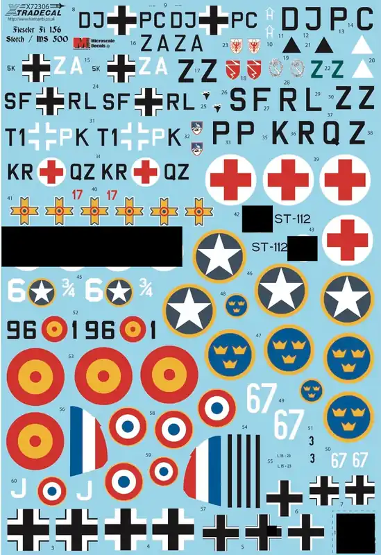 Marque Xtradecal 72306 Fieseler Fi-156 C-3 Storch (12 schemes)