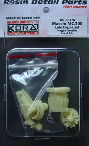 Haute Qualité Kora Models DS72178 Macchi MC.200 Late engine set Piaggio prop.