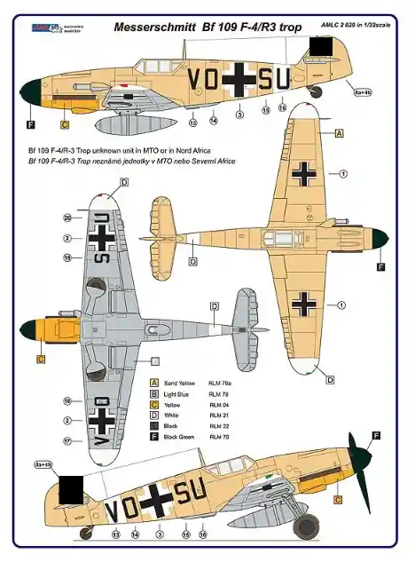 AML C2029 Messerschmitt Bf 109 F-4/R3 Trop - Reconnaissance Version (Aufklärer) Dernière Chance