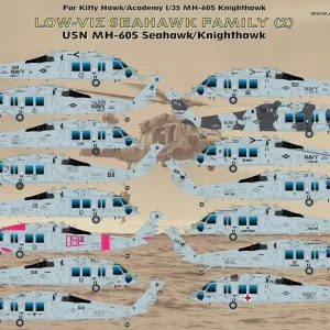 AOA decals 35-004 Low-Viz Seahawk Family 2 - USN MH-60S Seahawk/ Knighthawk Dernier Modèle